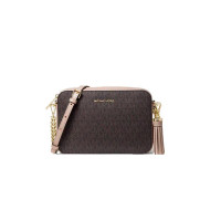 Ginny Medium Logo Crossbody Bag - brown
