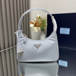 Prada Cream Nylon Re-Edition 2000 Bag-grey