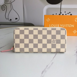 LOUIS VUITTON N41660 DAMIER AZUR CANVAS ZIPPY WALLET GOLD HARDWARE WITH DUST COVER